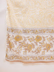 Mustard Pure Cotton Printed Peplum Kurta Palazzo