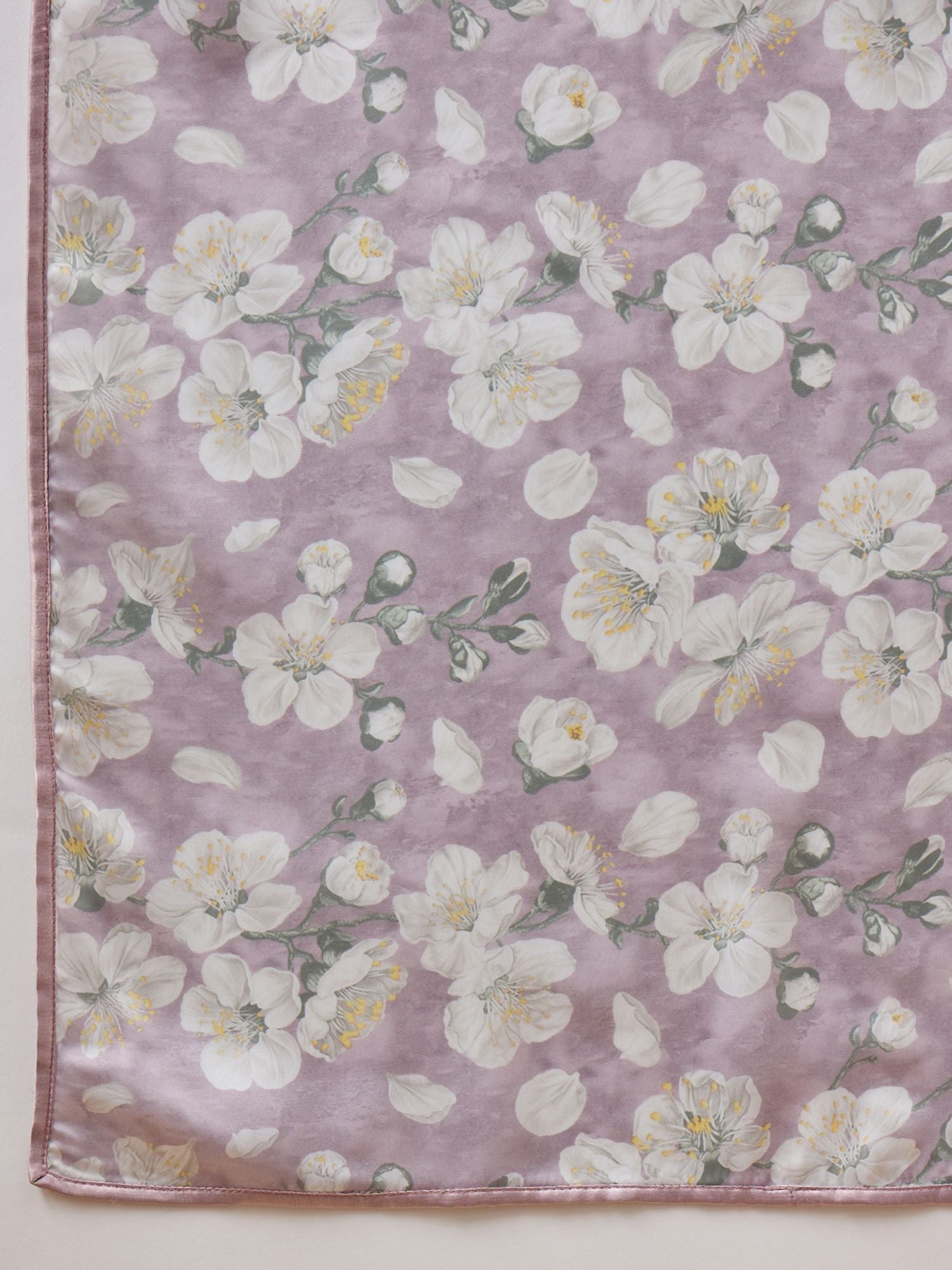 Lavender Satin Digital Floral Print With Embellished Lace Saree with Unstitched Fancy Blouse