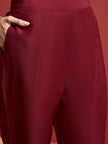 Maroon Embroideried Anarkali Kurta  Trouser