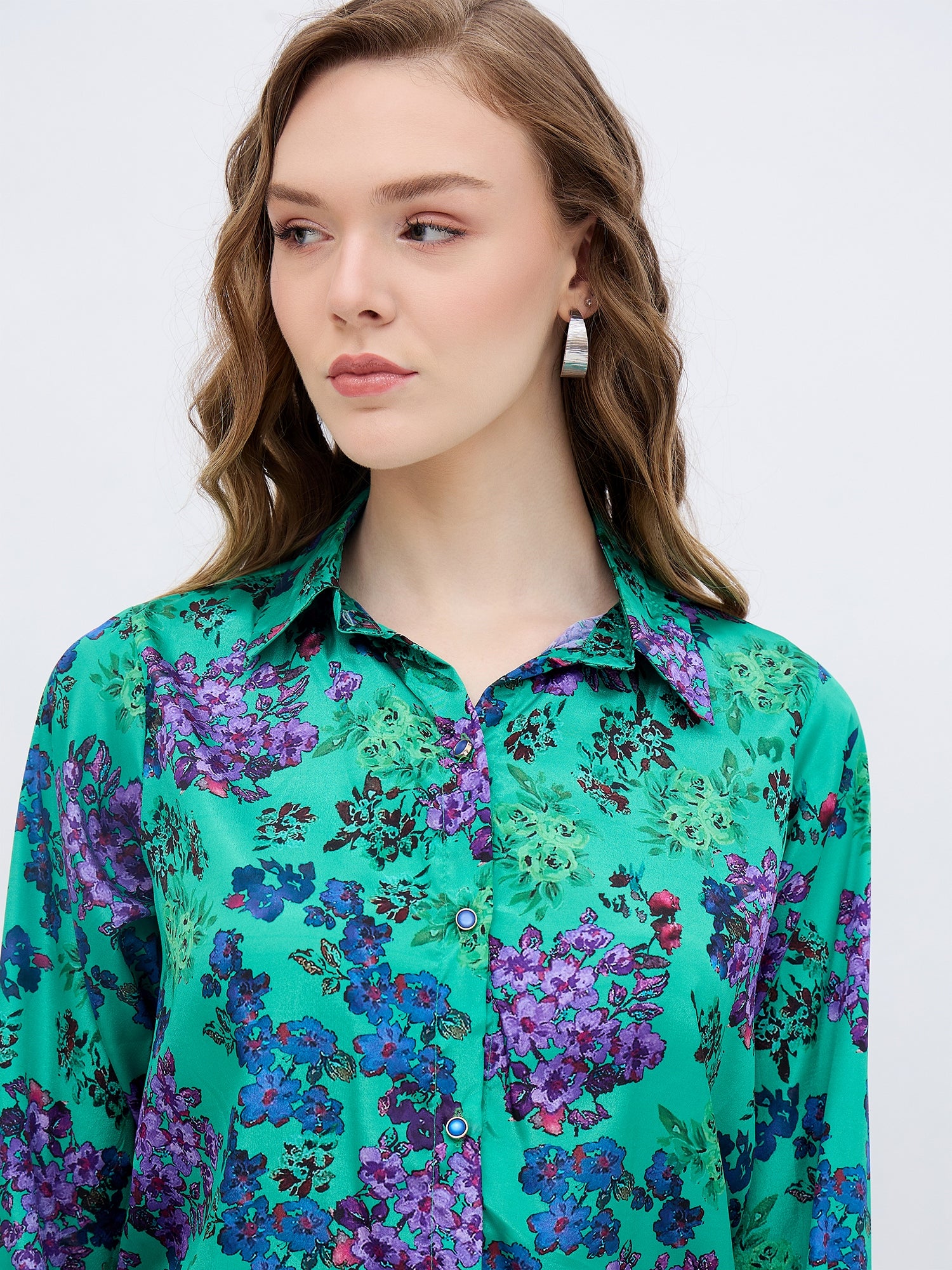 Multi Polyester Printed NA Regular Sleeves Floral Print Tops