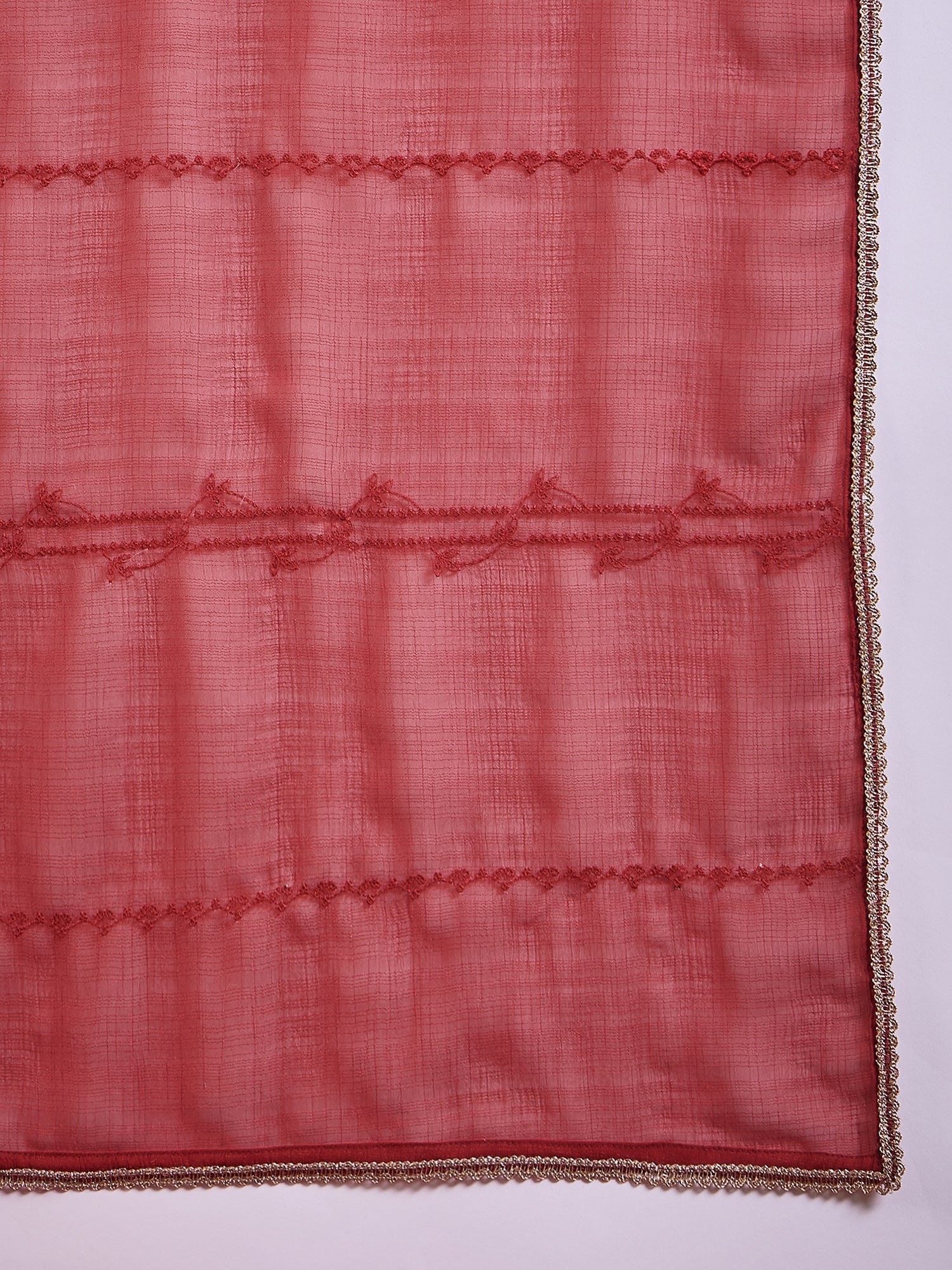 Red Pure Chiffon Sequence Embroidery With Embellished Lace Saree with Unstitched Fancy Blouse