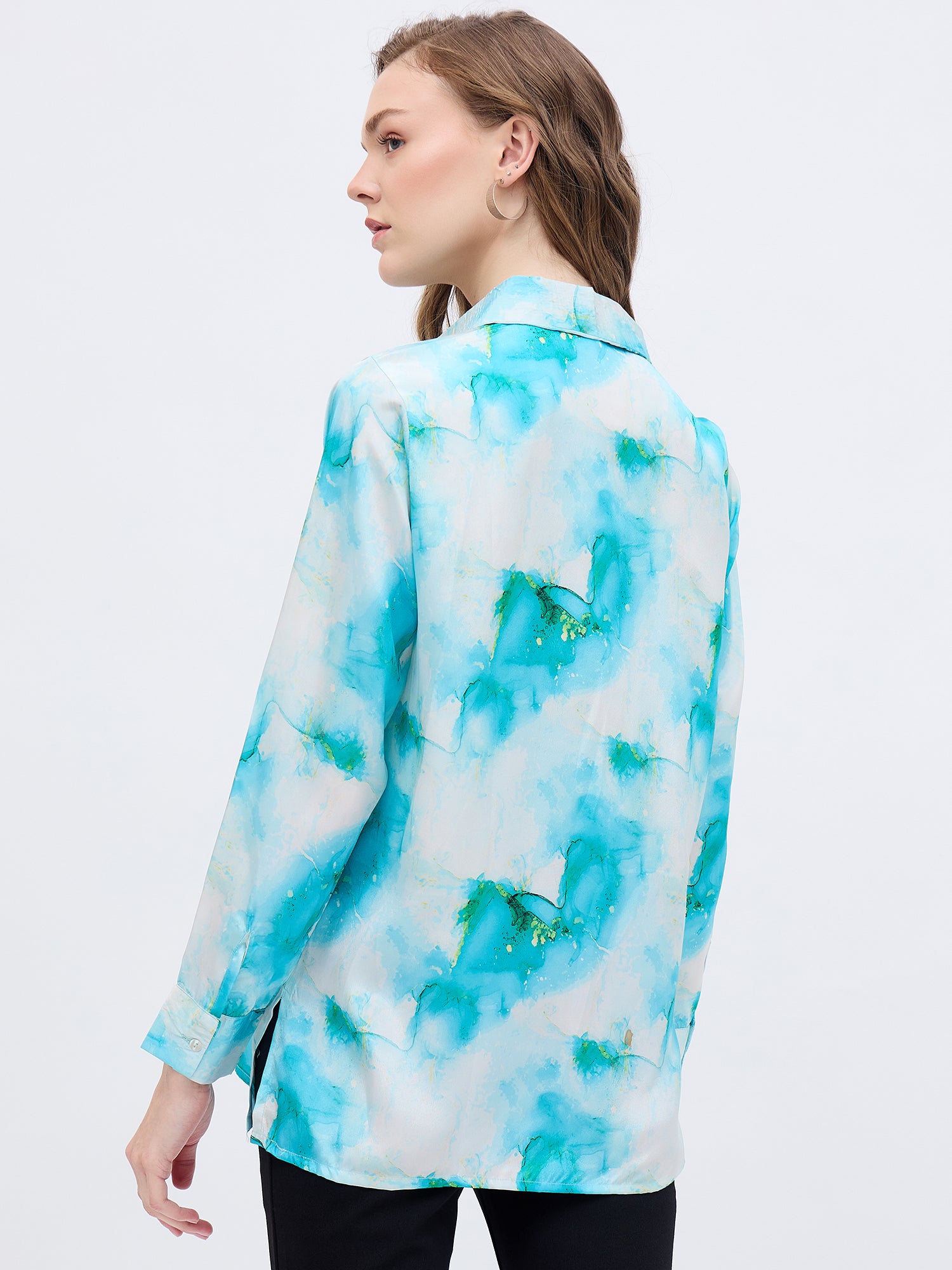 Multi Polyester Printed NA Regular Sleeves Tie and Dye Tops