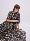 Multi BLENDED Printed Regular Sleeves Floral Dress