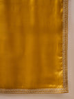 Mustard Satin Solid With Embroidered Border Saree with Unstitched Blouse