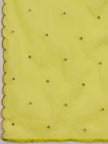 Yellow  Silk Blend Embroideried Straight Kurta Sharara