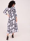 Multi Polyester Printed Cuffed Sleeves Floral Dress