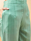 Sea Green Cotton Blend Printed Straight Kurta Trouser