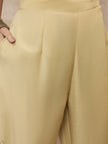 Beige  Chinon Embroideried A-Line Kurta Trouser