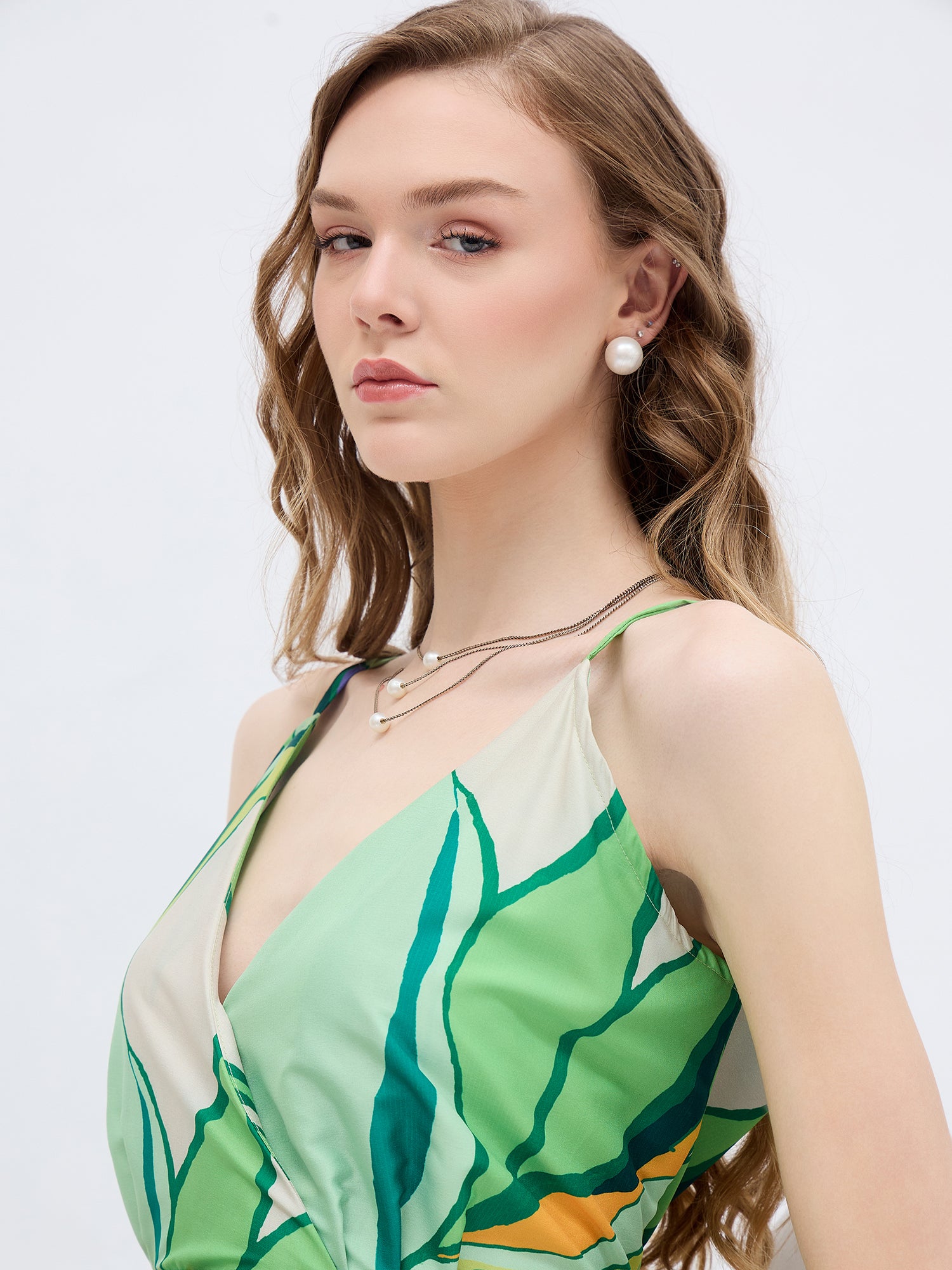 Multi Polyester Printed No Sleeves Abstract Dress