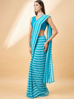 Blue Georgette Printed  Saree with Unstitched Fancy Blouse