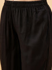 Black Pure Cotton  Printed  Anarkali Kurta  Trouser