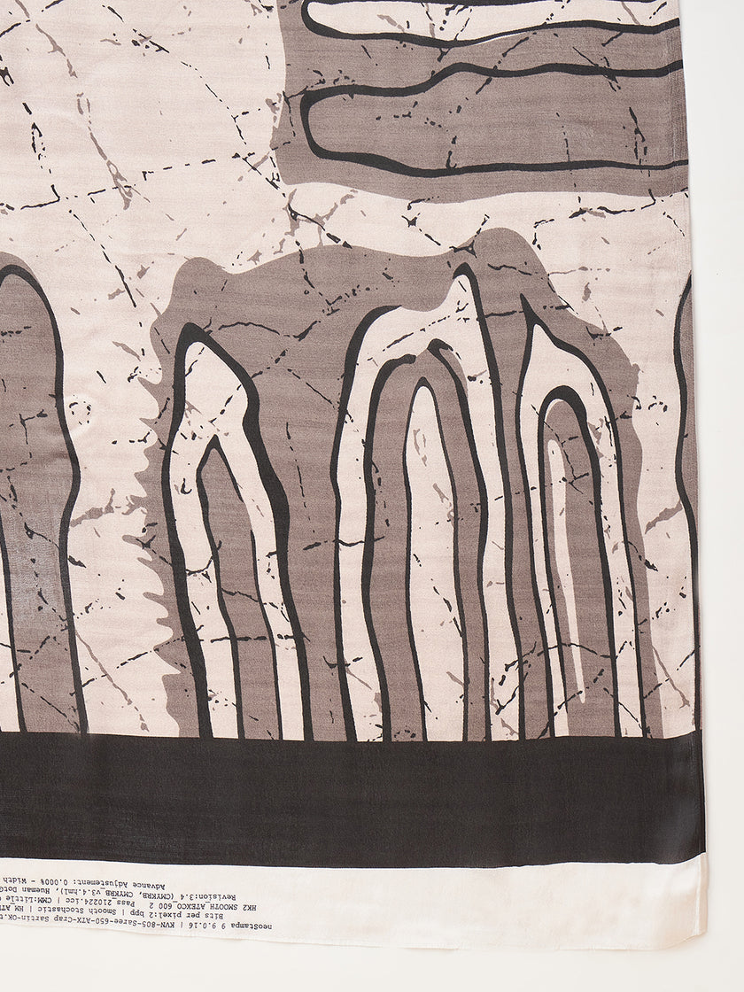 Multicolour Satin Printed  Saree with Unstitched Fancy Blouse